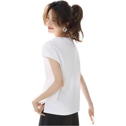 Mo Han Yi Mei Sleeveless T Shirt Women's Ivory White