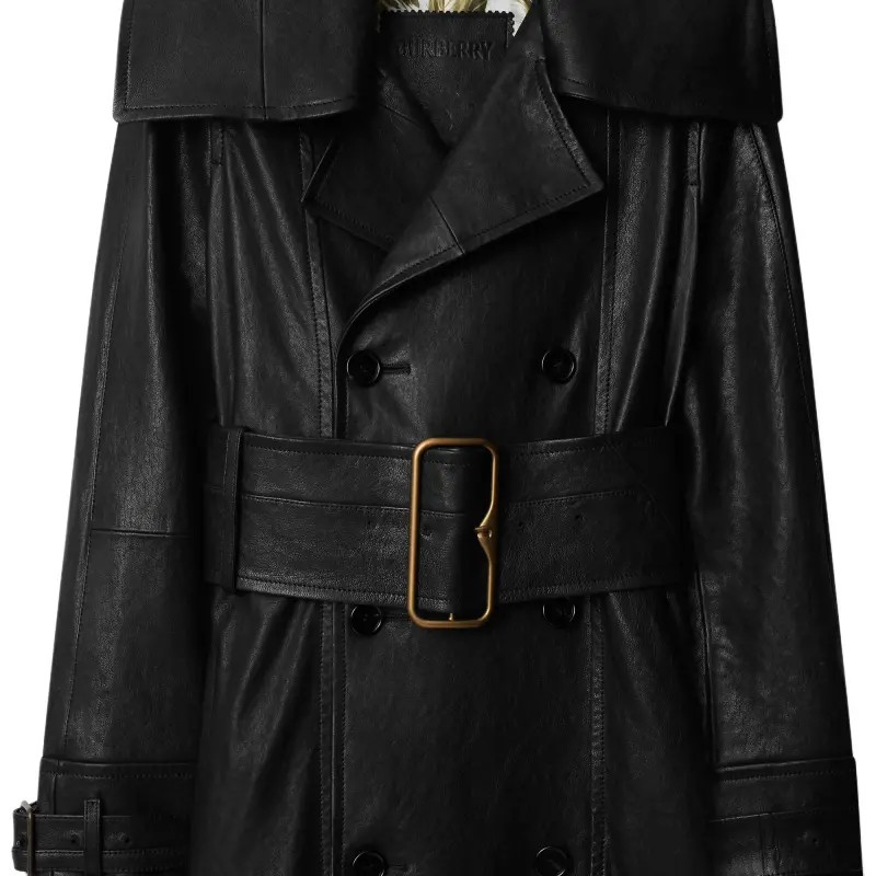 Burberry Leather Jacket Women's Black-4