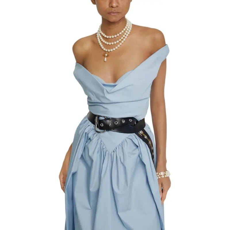 Vivienne Westwood SS25 Sleeveless Dress Women's Blue-4