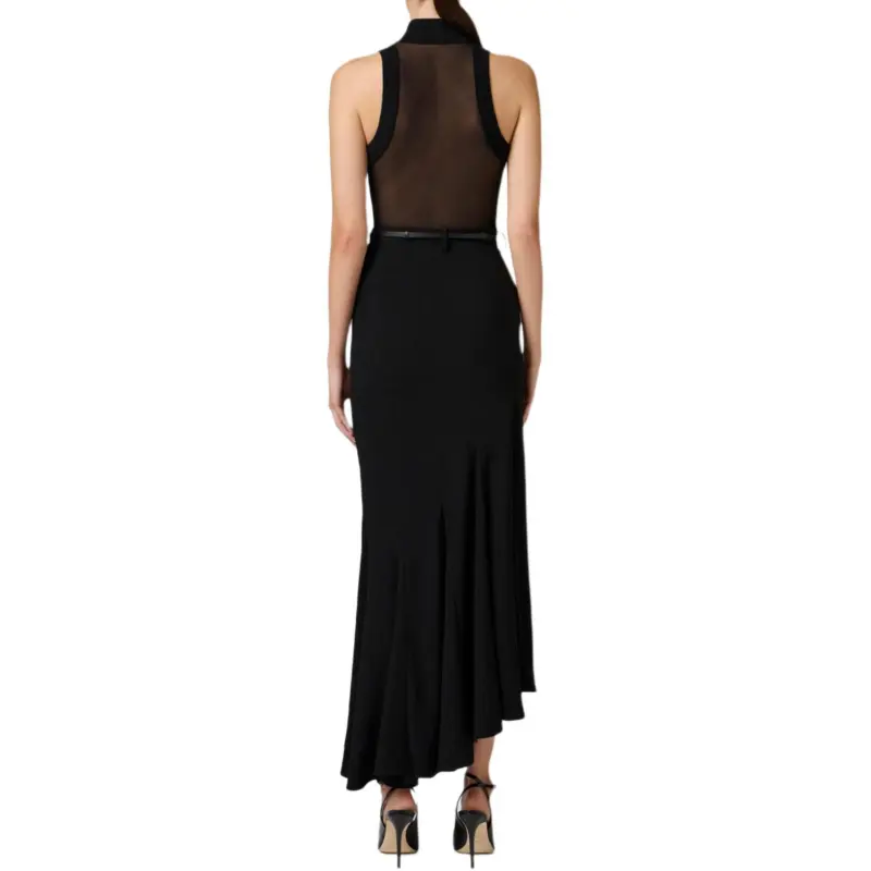 Elisabetta Franchi Asymmetric Crepe Midi Skirt-2