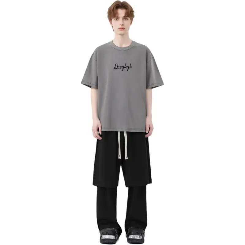 YK&YB T Shirts Unisex Washed Gray-4