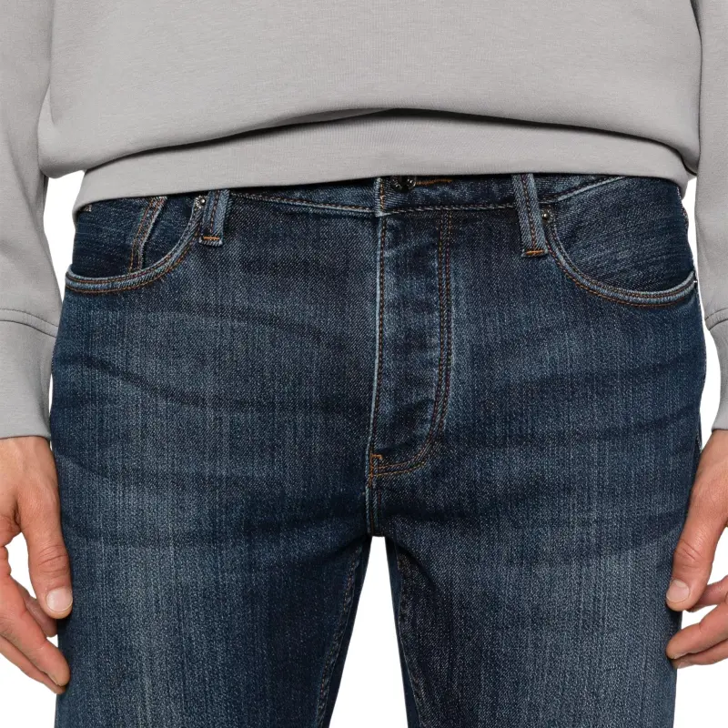 EMPORIO ARMANI J75 Logo Patch Slim Cut Jeans-4