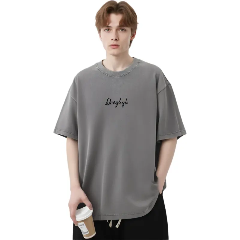 YK&YB T Shirts Unisex Washed Gray-2