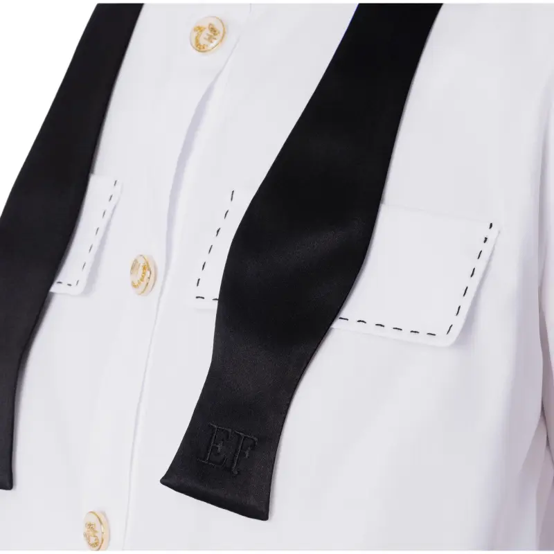 Elisabetta Franchi Bow Tie Poplin Shirt-3