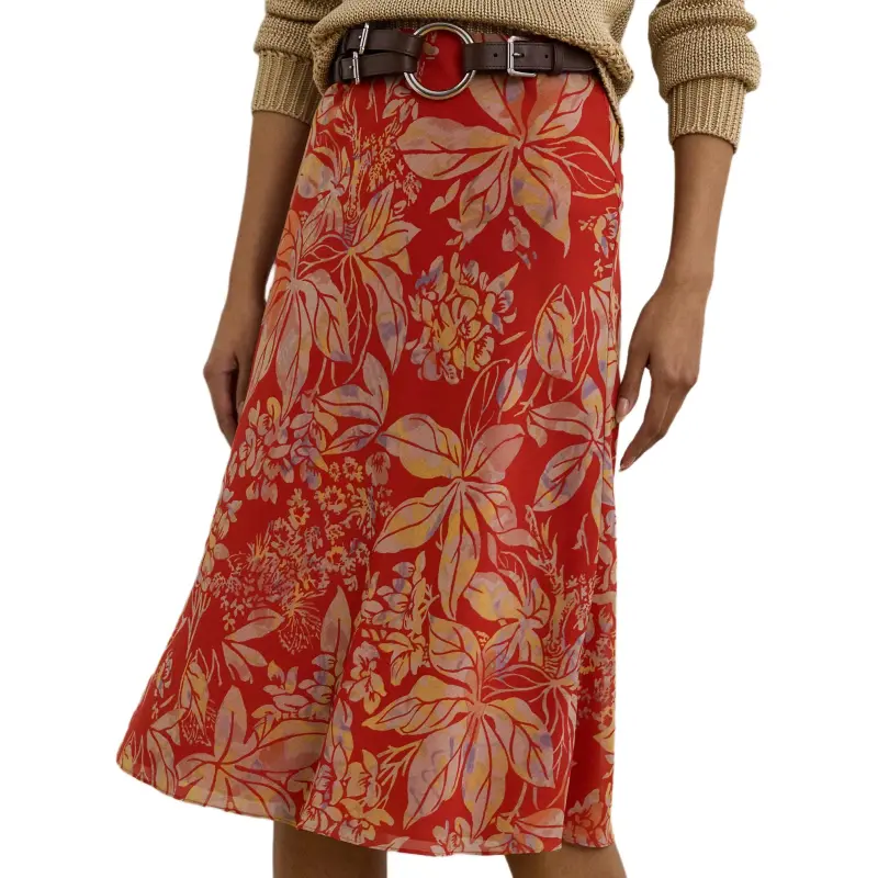 LAUREN RALPH LAUREN Casual Long Skirt Women's Red-1