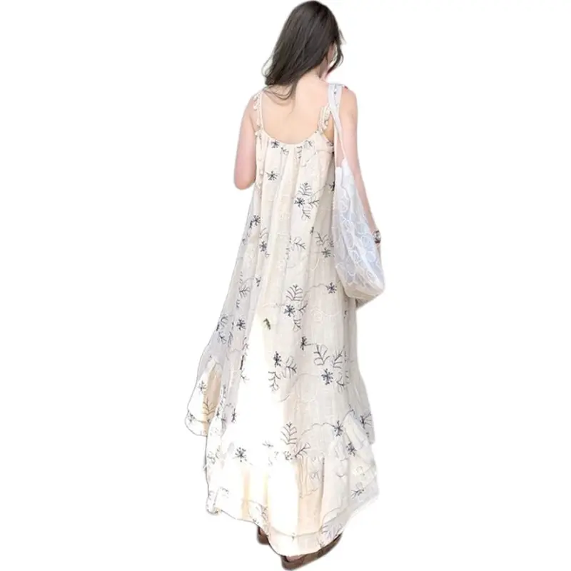 GOSO Slip Dresses Women's Beige-4