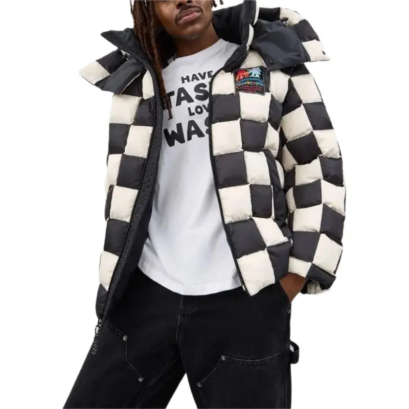 COACH FW24 Puffer Jacket Unisex Black White-2