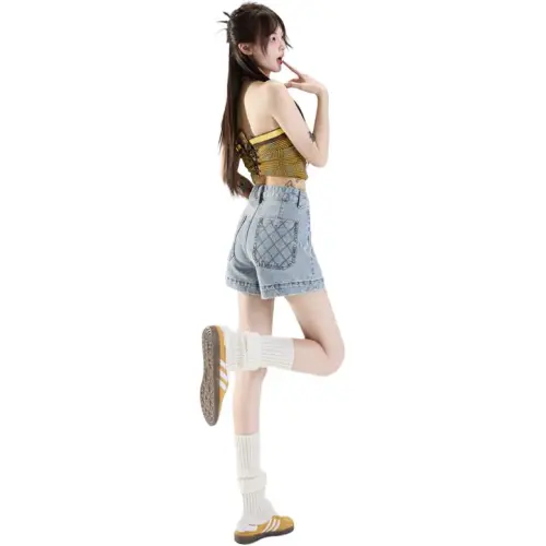 7 SEVFUN Denim RUFFLED Women's Light Blue
