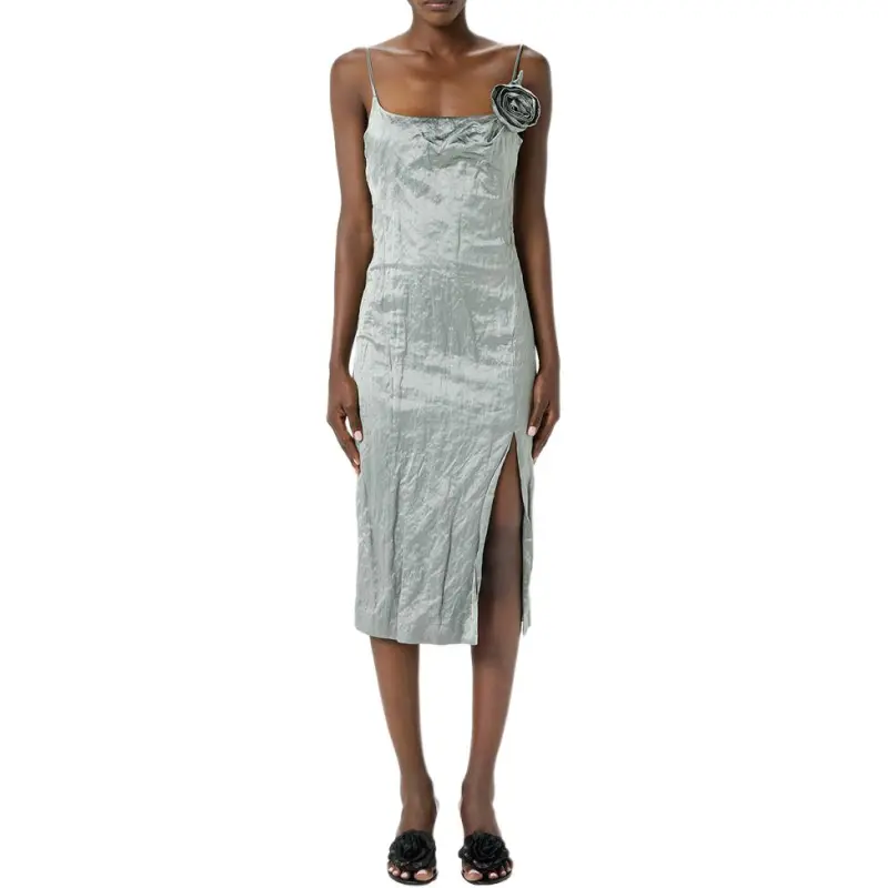 Blumarine Crinkled Satin Midi Dress-2