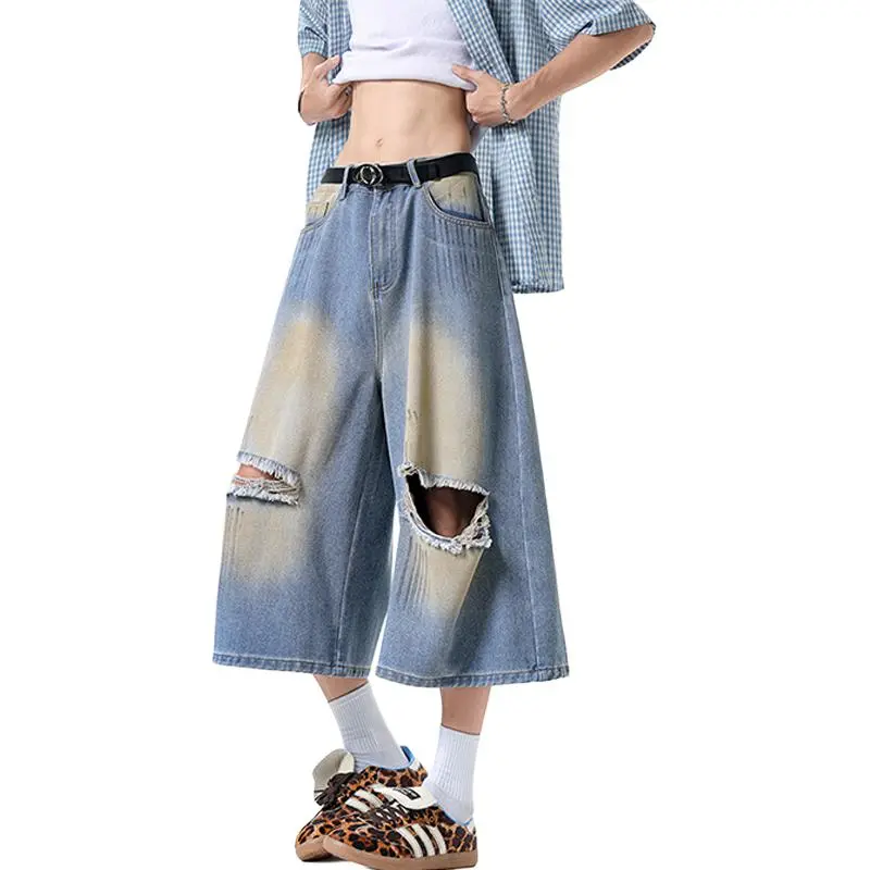 NOAHGIGI Denim Shorts Unisex Blue-5