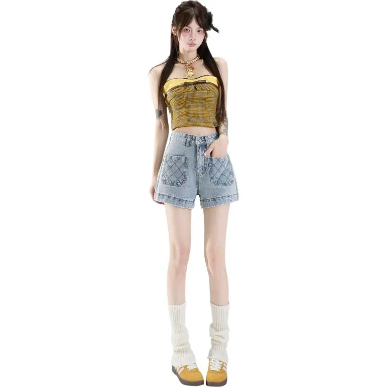 7 SEVFUN Denim Shorts Women's Light Blue-2