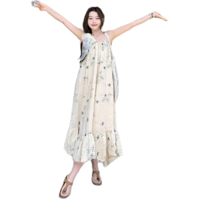 GOSO Slip Dresses Women's Beige-7