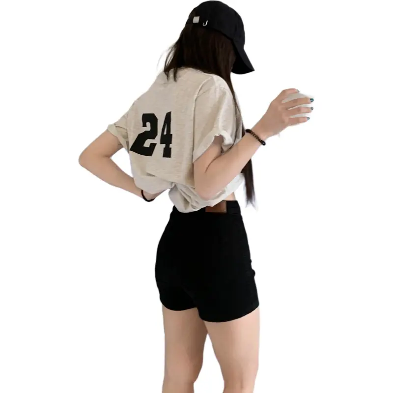 Wen Shan Denim Shorts Women's Black High Elasticity Version-1