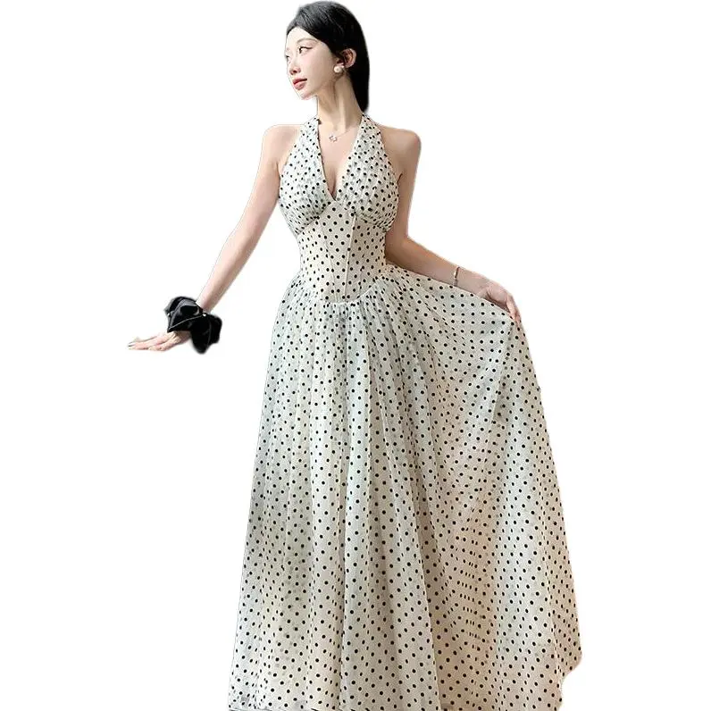 Dior Beauty Slip Dresses Women's Polka Dot Dress-4