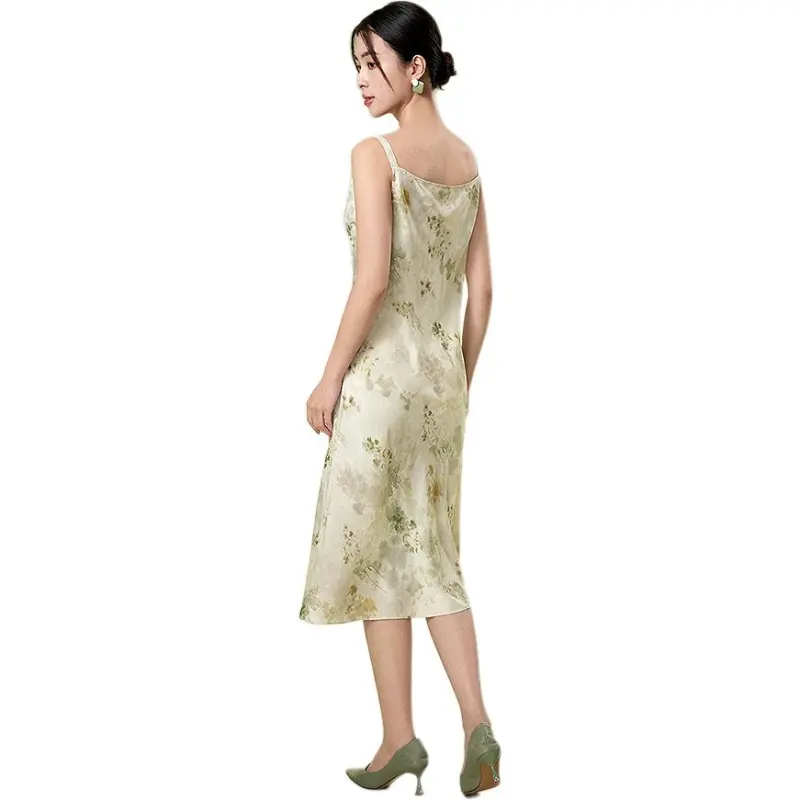 BBLLUUEE Slip Dress Women's Light Grass Green-1