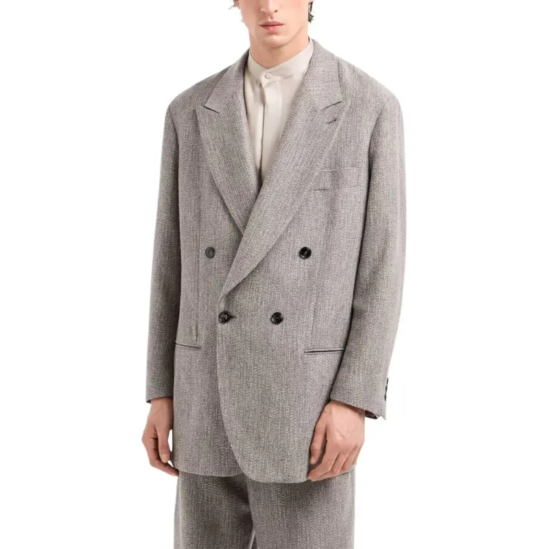 GIORGIO ARMANI Heritage Line Double breasted Jacket In A Wool And Viscose Blend-3