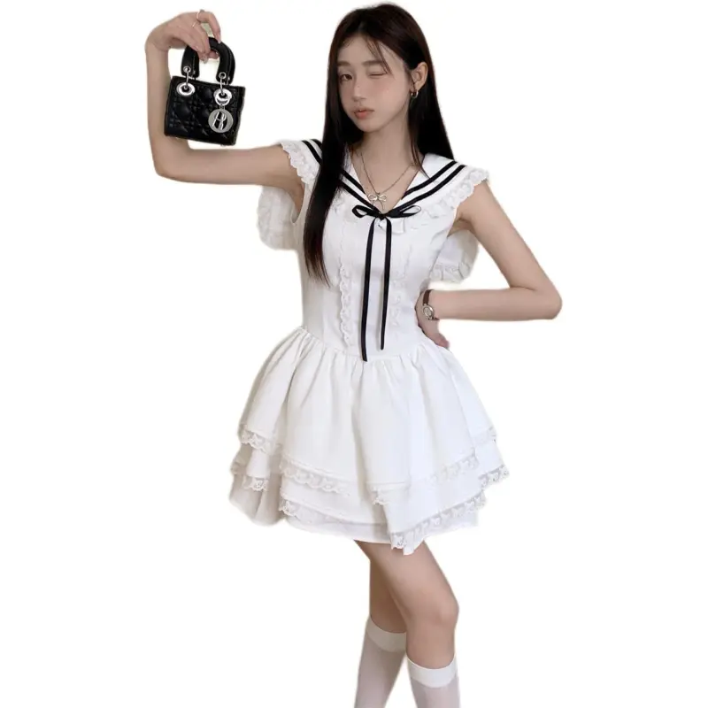 GOSO Sleeveless Dresses Women's White-2