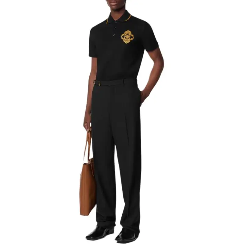 VERSACE Architectural Baroque embroidered Polo Shirt-3