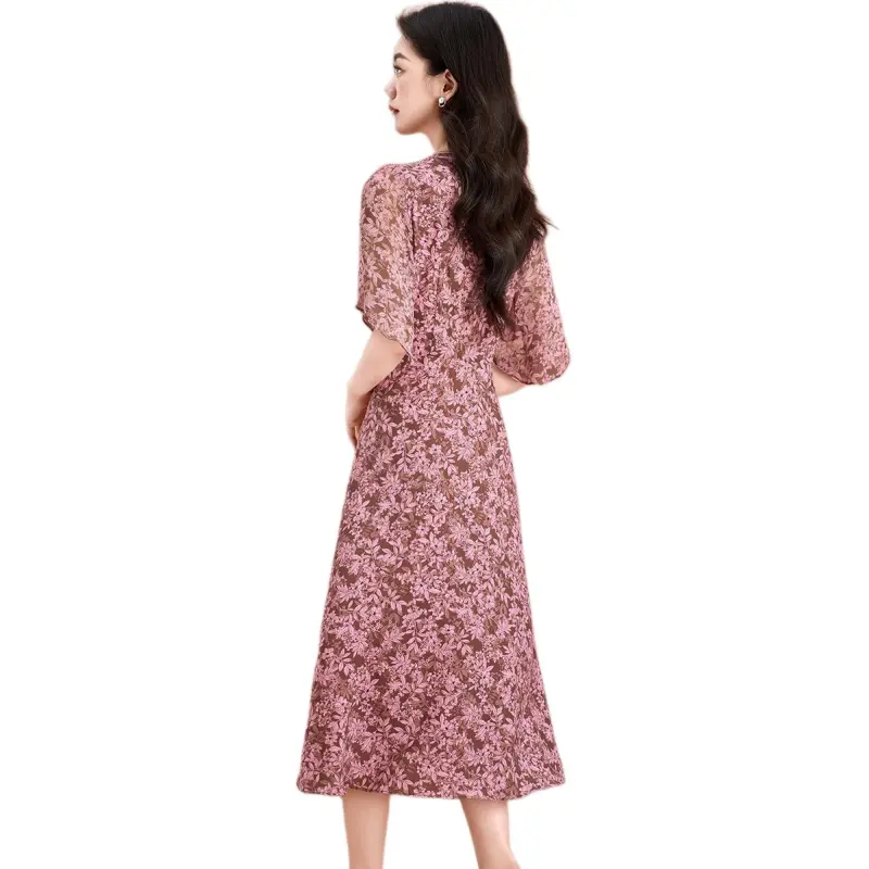 Mylan Short Sleeved Dress Cinched Waist Women's-1