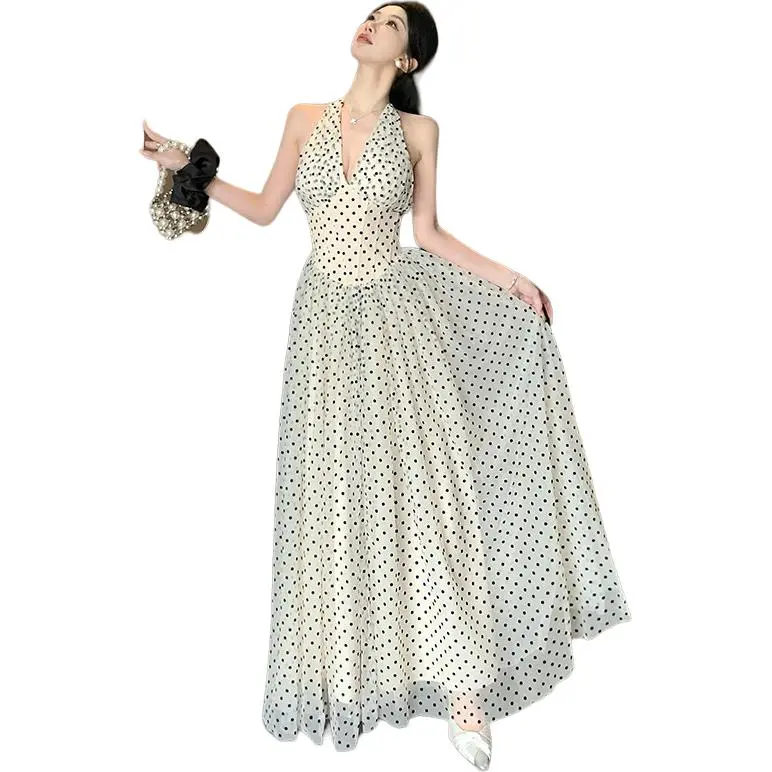 Dior Beauty Slip Dresses Women's Polka Dot Dress-3