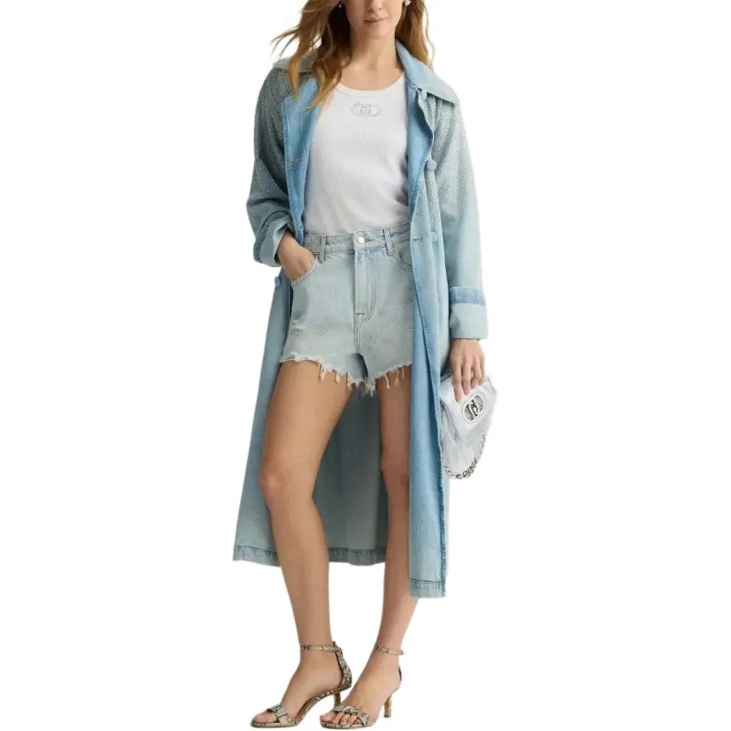 LIU·JO Rhinestone embellished Denim Shorts-3