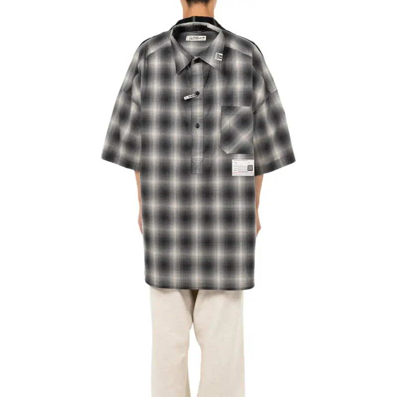 Maison Mihara Yasuhiro Double Layered Check Shirt-4