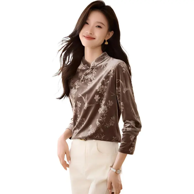 Mo Han Yi Mei Shirt Women's Mocha-1
