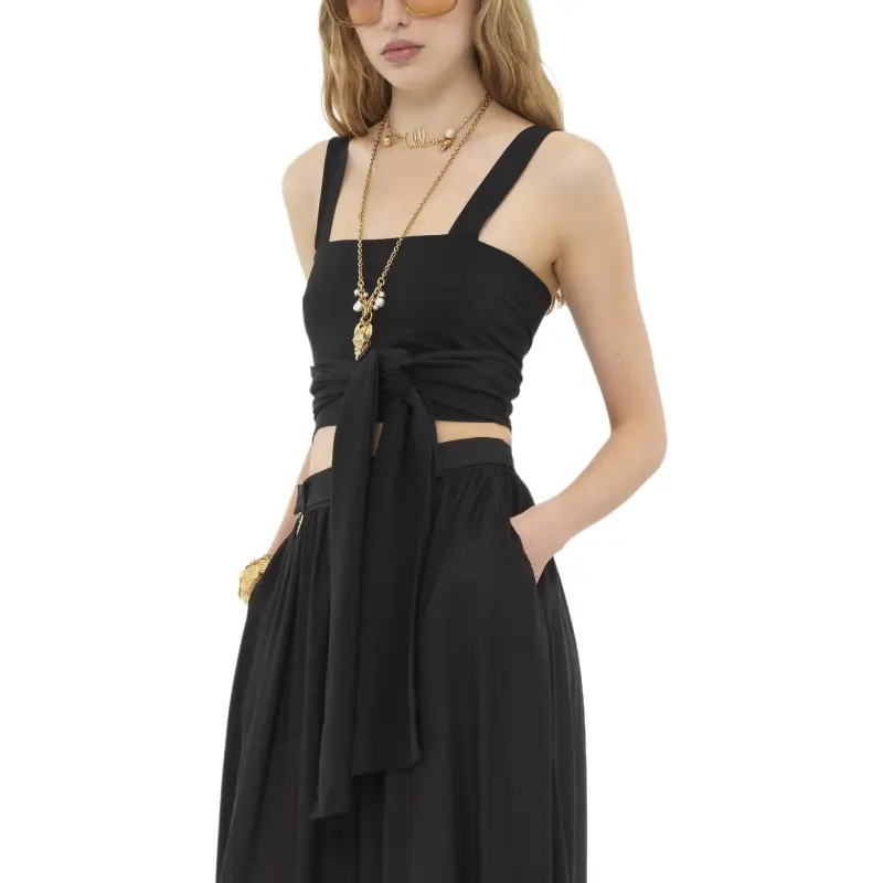 Chloé Crepe De Chine Cropped Top-2