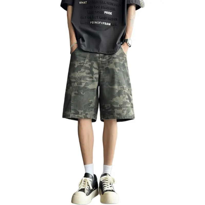 PAINT STAIN Denim Shorts Unisex-14