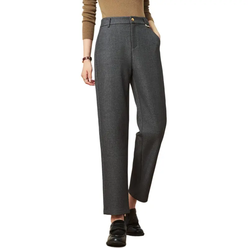FENHONGMALI Casual Pants Women's Gray-1
