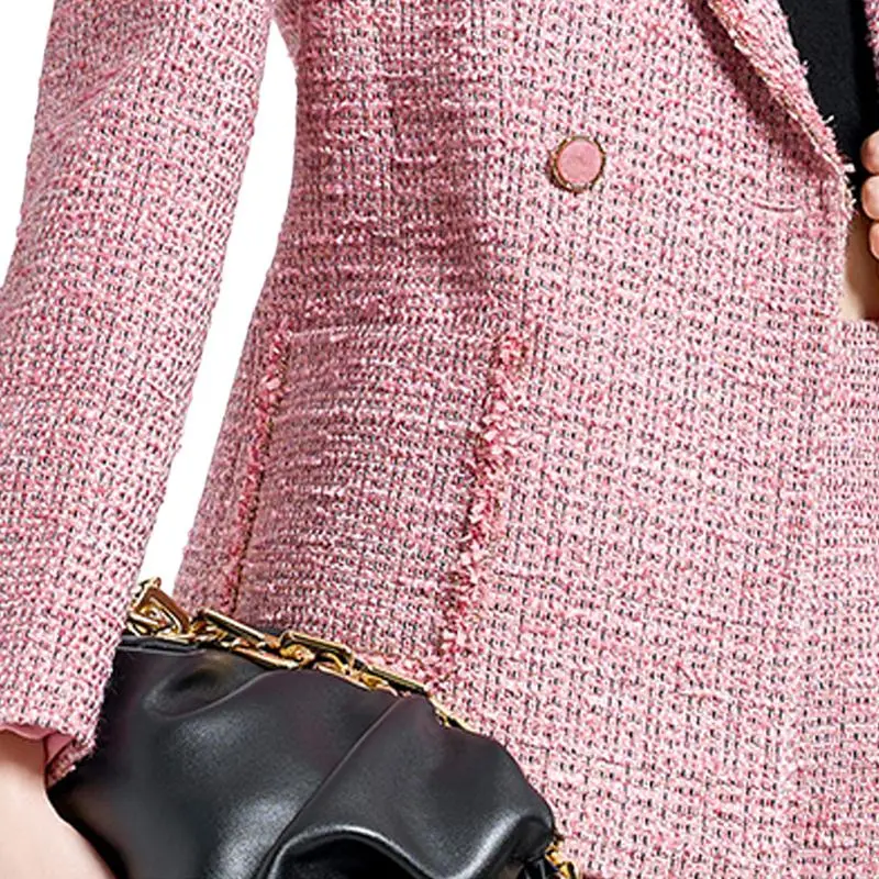 BESIONIA FW23 Business Suits Coats Women's Pink-6