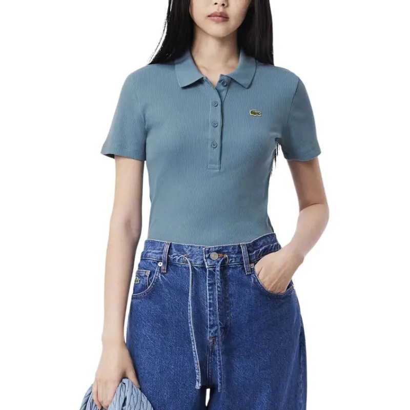 LACOSTE Ribbed Polo Top-2