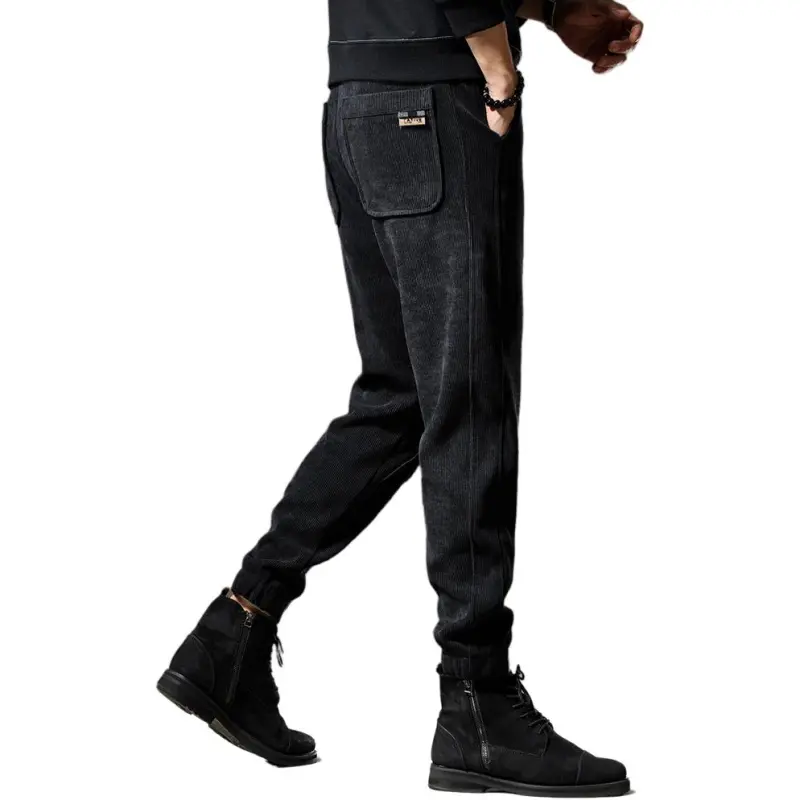 Devanro Casual Pants Men's Black-1