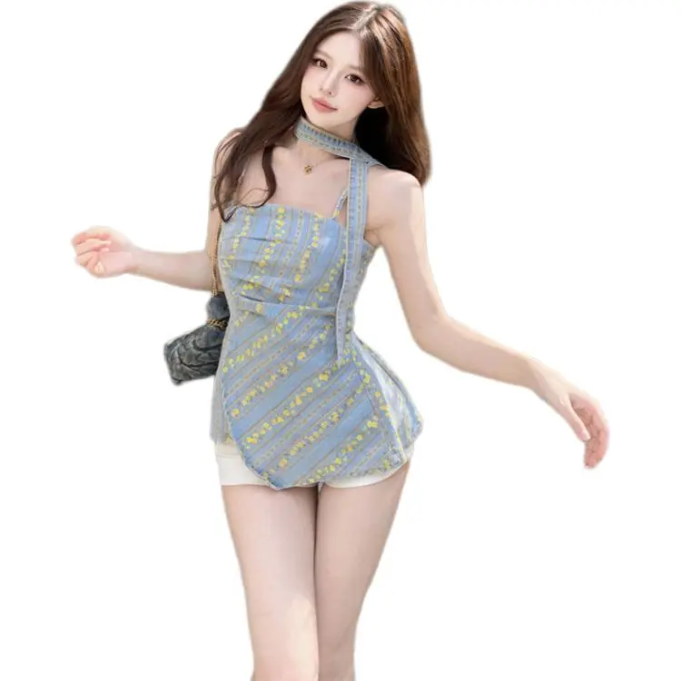 GOSO Sleeveless Dresses Women's Light Blue-3