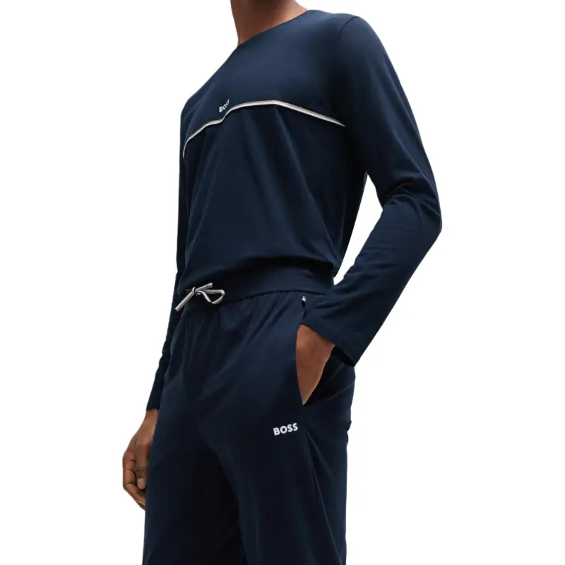 HUGO BOSS FW24 Pajama Pants Men's Navy Blue-5