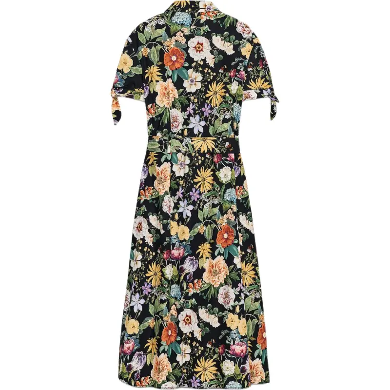 ZARA Short Sleeved Dress Women's Multicolor-1