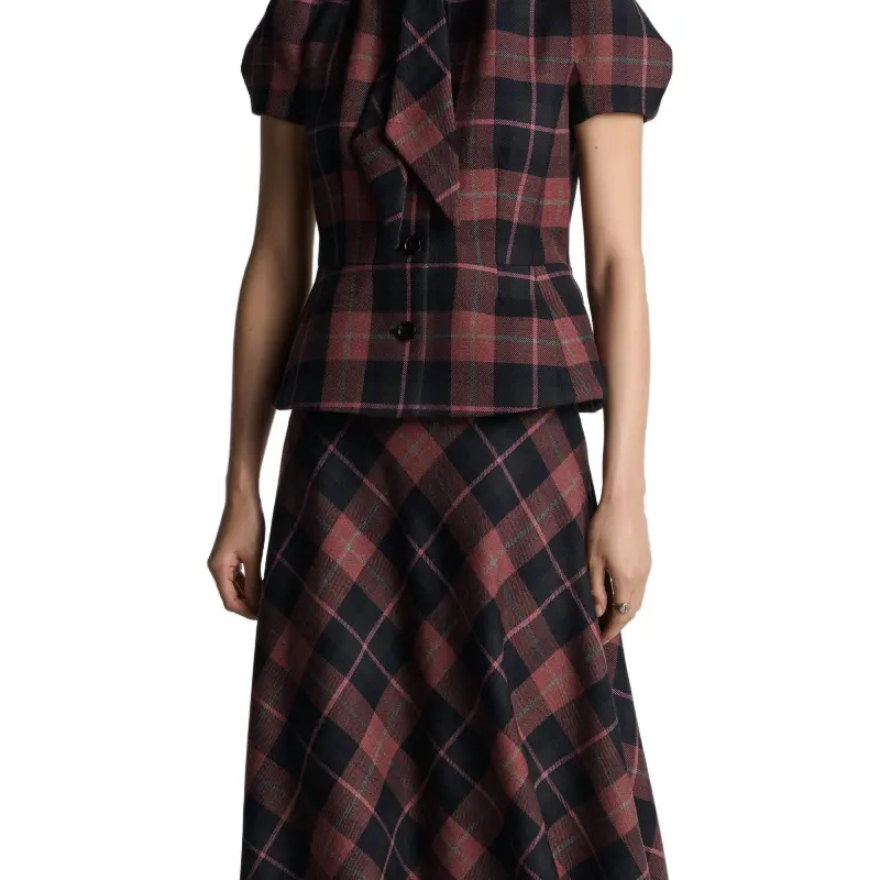 DIOR FW24 Skirt Women's Pink Gray Mix-4