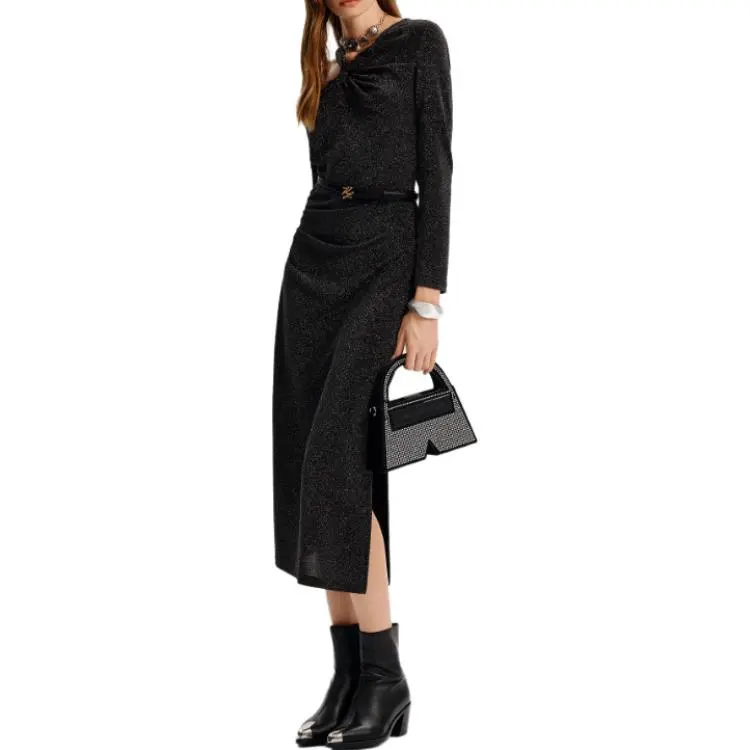 KARL LAGERFELD FW24 Long Sleeved Dress Women's Black-5