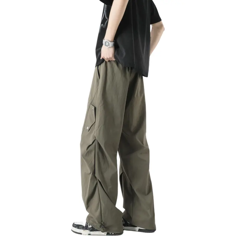 XIXN Casual Pants Unisex Army Green-1