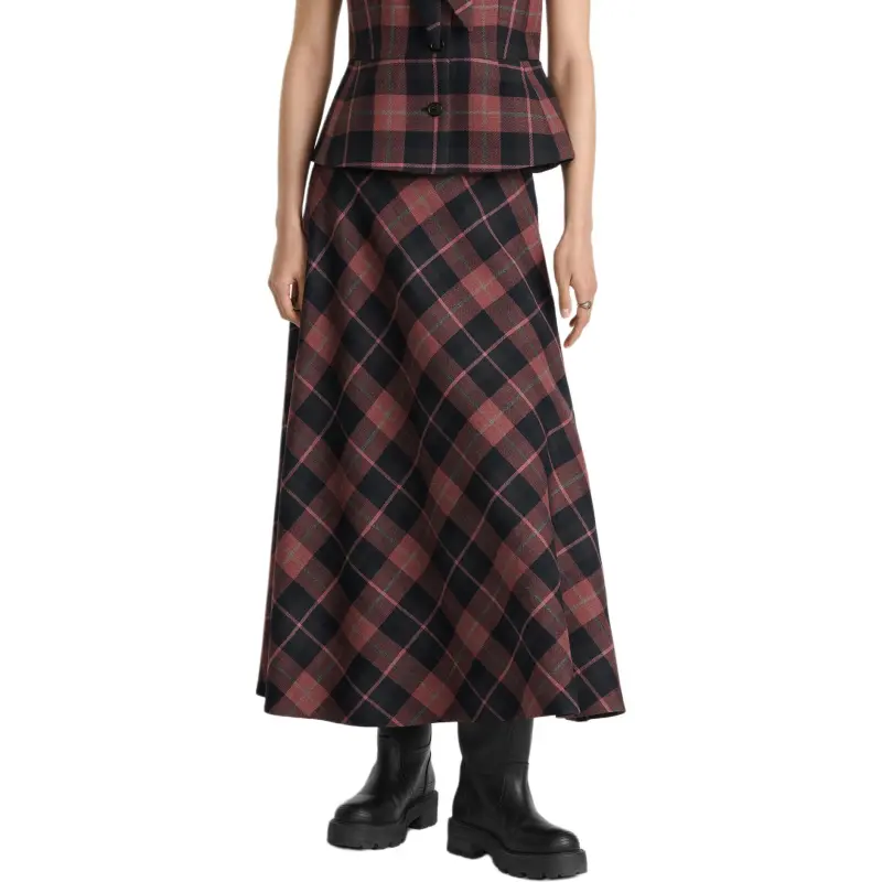 DIOR FW24 Skirt Women's Pink Gray Mix-3