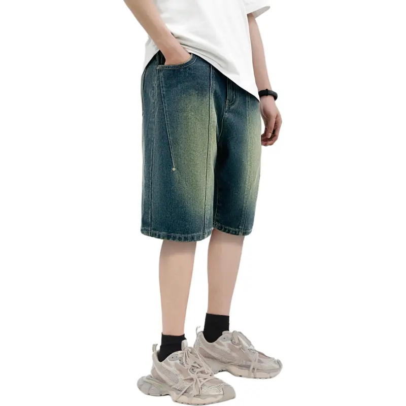 7 SEVFUN Denim Shorts Unisex Nostalgic Green-2
