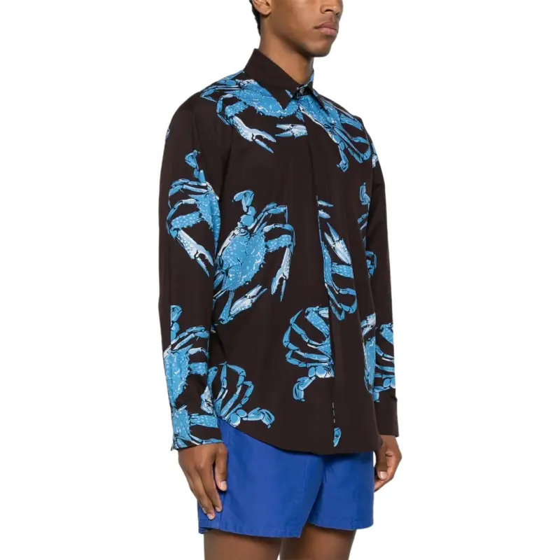 MSGM King Crab print Cotton Shirt-3