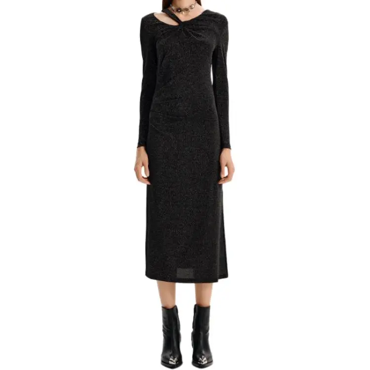 KARL LAGERFELD FW24 Long Sleeved Dress Women's Black-1