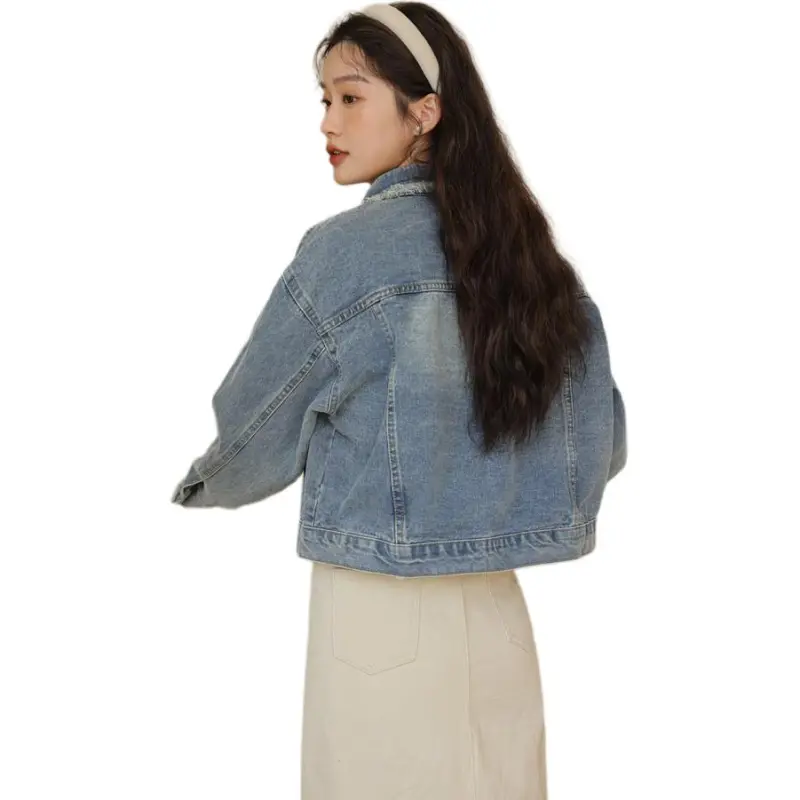 Mu Xiao Xin Denim Jacket Women's Blue-2