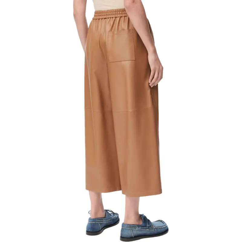 LOEWE Leather Pants Women's Brown-3