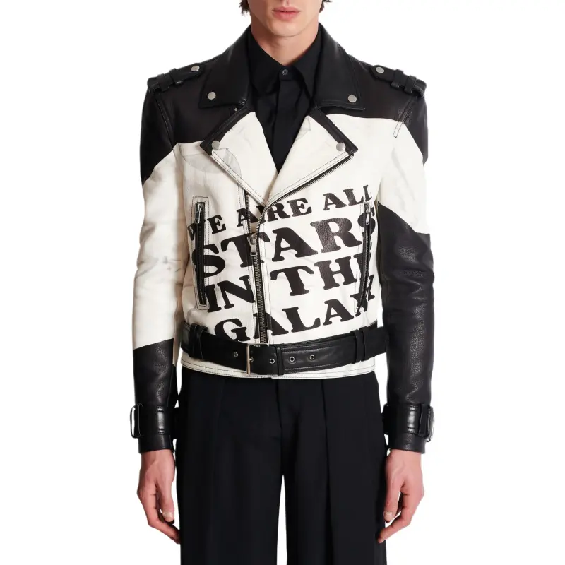 BALMAIN Leather Jacket Men's Black-1
