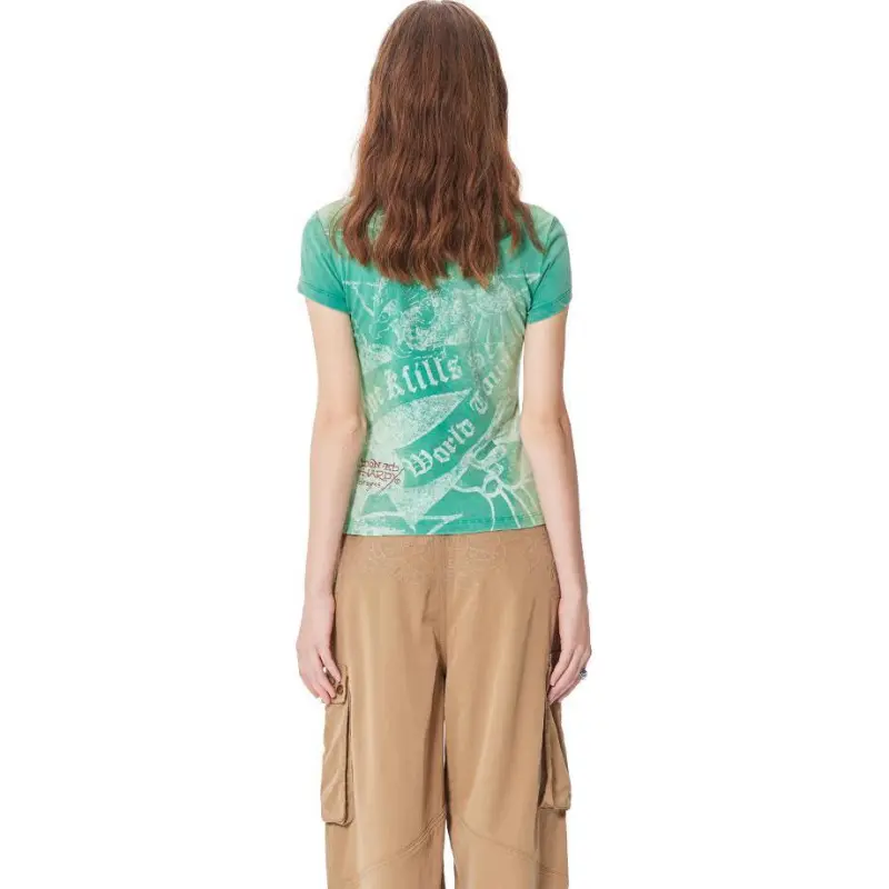 Ed Hardy T Shirt Women's Forest Dark Green-6