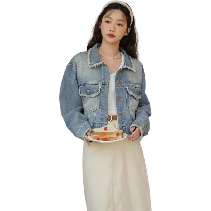 Mu Xiao Xin Denim Jacket Women's Blue-1