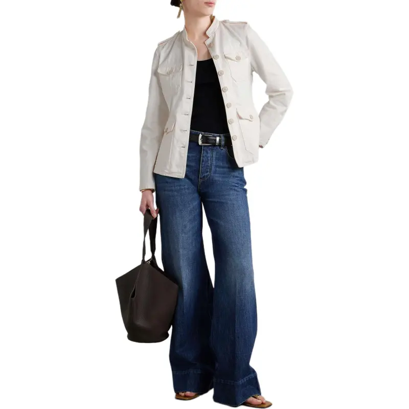 NILI LOTAN Denim Jacket Women's Cream-1