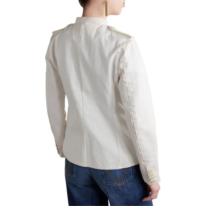 NILI LOTAN Denim Jacket Women's Cream-3